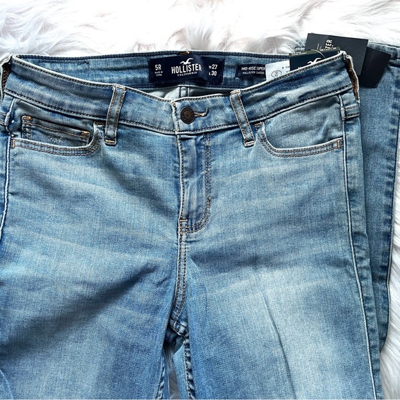 HOLLISTER•Midrise super skinny ripped stretch jeans 5R/27 NWT - Picture 4 of 7